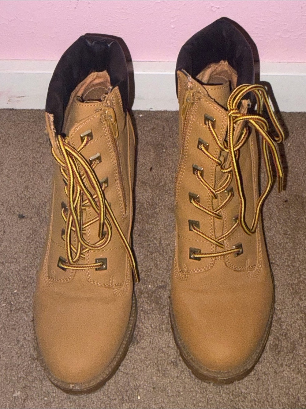Women's Tan Lace-Up Boots